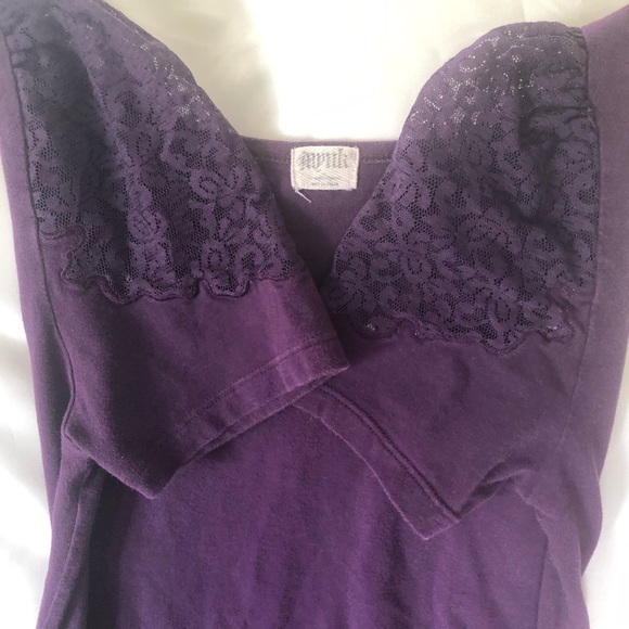 Mynk Womens Purple Boatneck Lace Cap Sleeved Top Size L - Picture 2 of 11